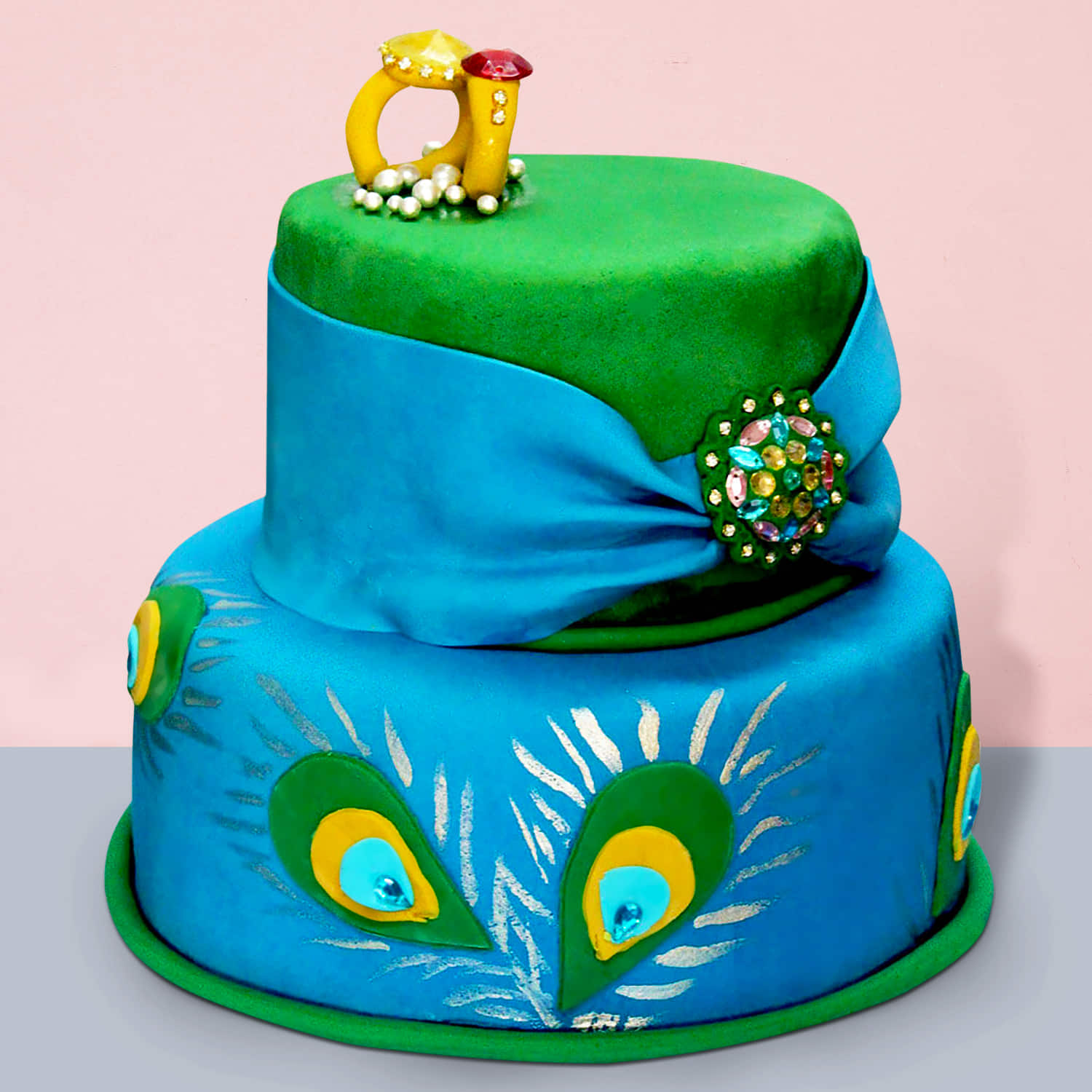 Fake Blue Birthday Cake with a Crown on Top. Stock Photo - Image of  frosting, earth: 169017312