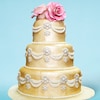 Buy Golden 3 Tier Wedding Cake