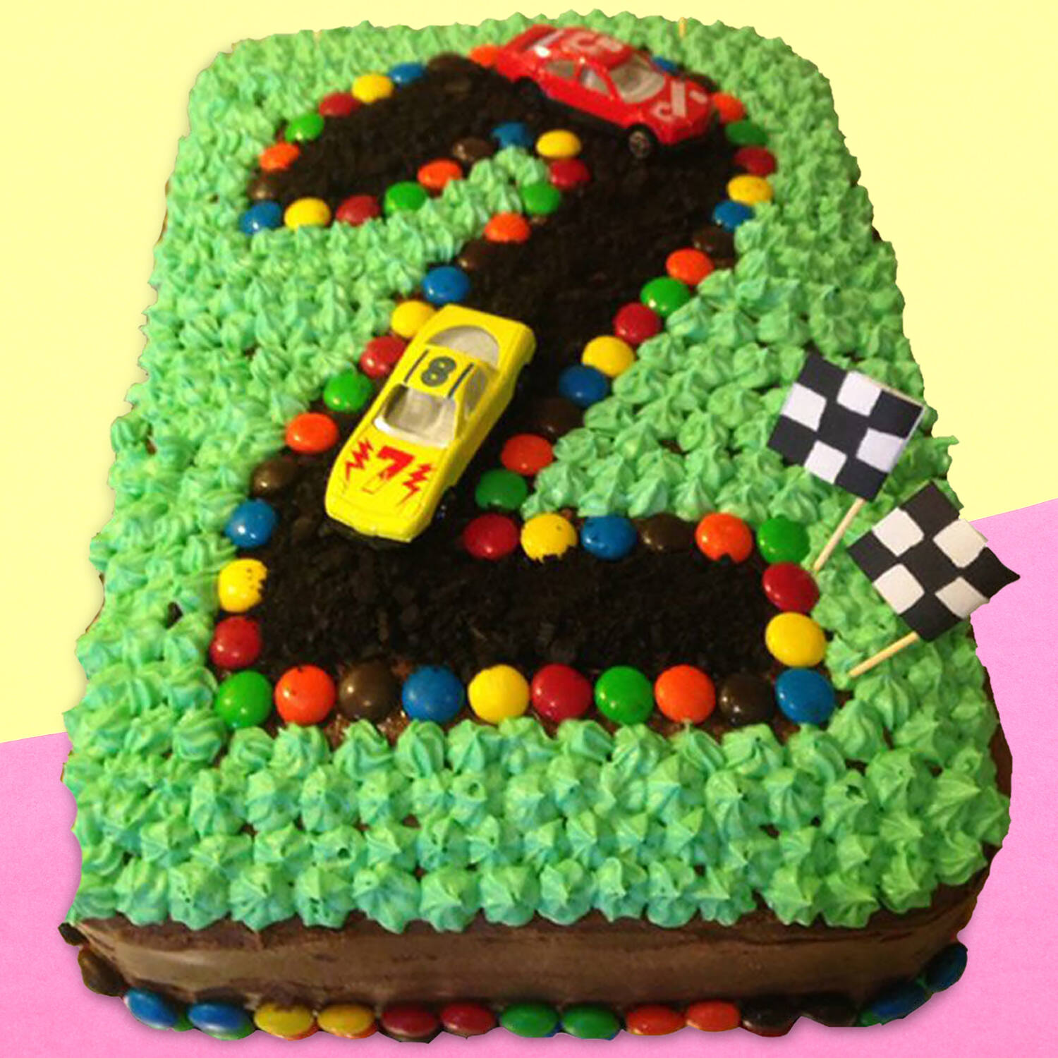 Racing track cake idea ( Easy Car Cake Tutorial ) - YouTube