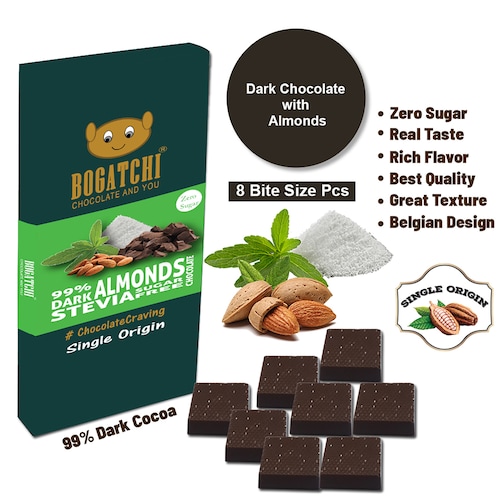 Buy Dark Stevia Almond Chocolate