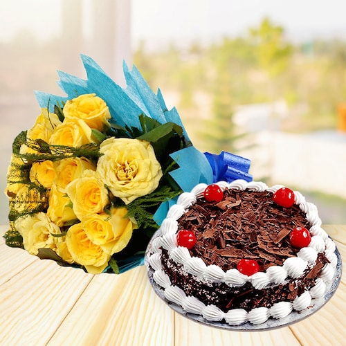 Buy Friends Forever Roses And Cake