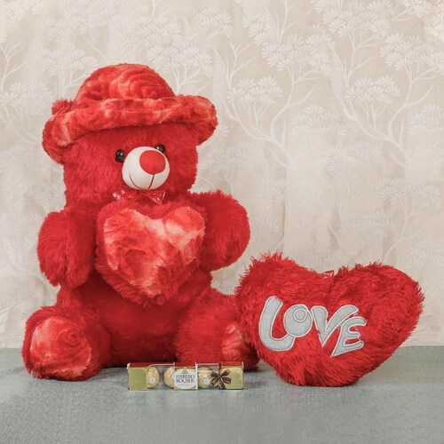 Buy Red teddy cushioned expresso combo