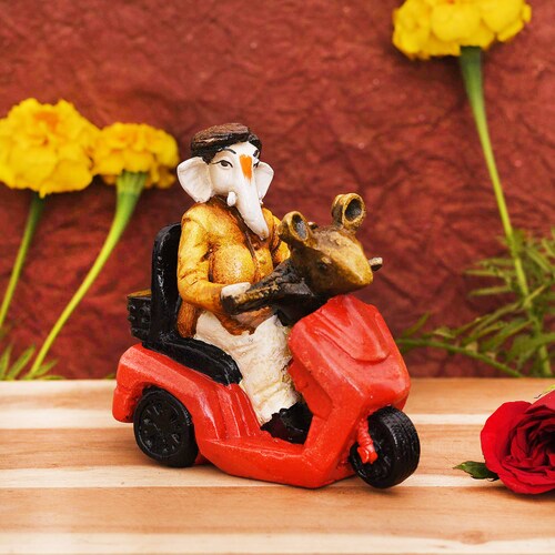 Buy Shri Ganesh on Scooter Statue Showpiece