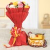 Buy Butterscotch Cake With Mixed Roses
