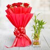 Buy Red Roses With Lucky Bamboo