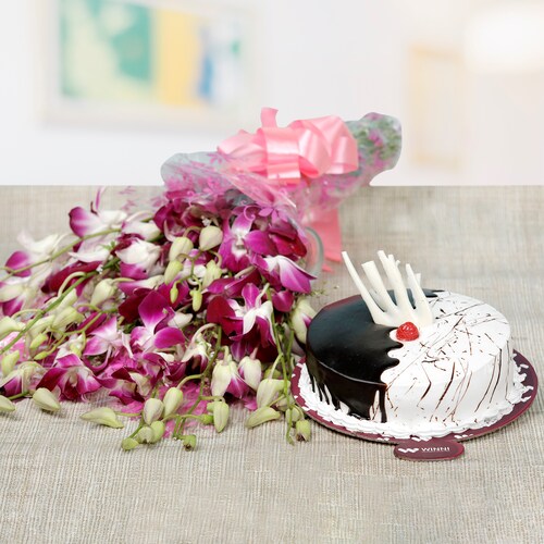 Buy Choco Vanilla Fusion Cake Withorchids