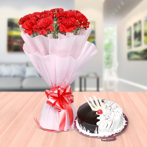 Buy Fusion Cake With Carnations