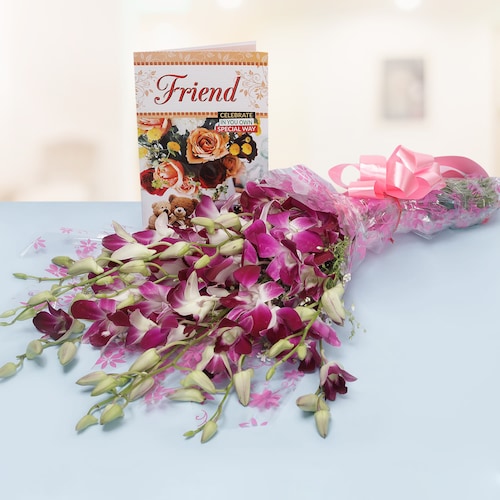 Buy Orchids With Friend Greeting Card