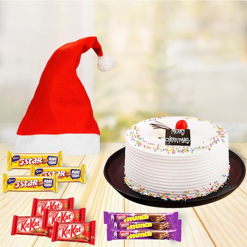 Buy Xmas Gifts With Vanilla Cake