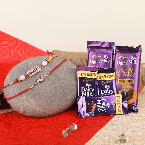 Buy Silk Rakhi with Delectable Surprise