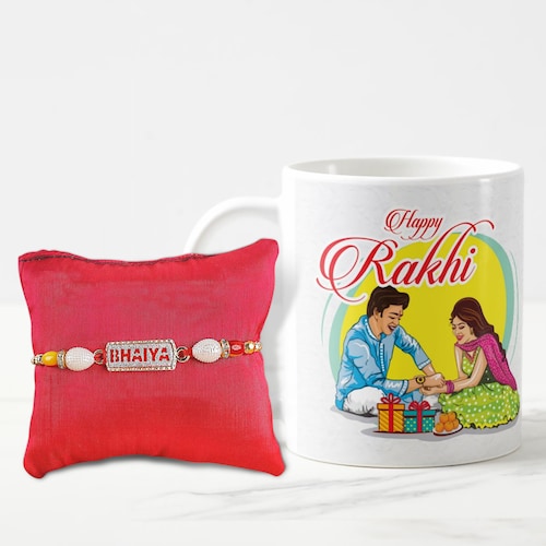 Buy Rakhi For Brother & Happy Rakhi Themed Mug