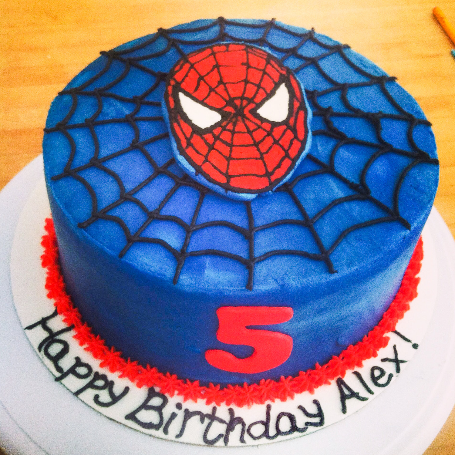 25 Spiderman Birthday Cake Ideas To Thrill Every Child : Cute Two Tone Spiderman  Cake