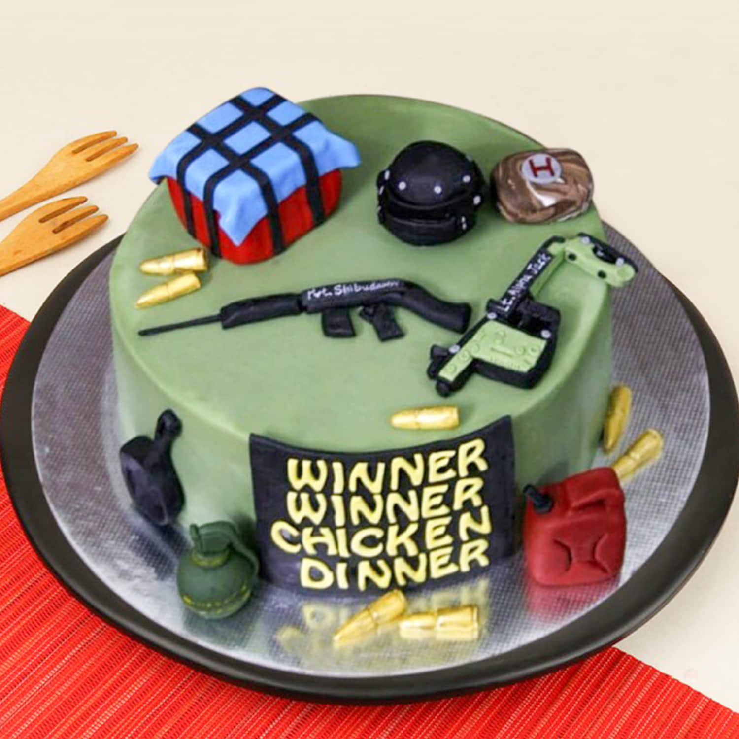 Buy/Send PUBG Battlefield Fondant Cake Online » Free Delivery In Delhi NCR  » Ryan Bakery