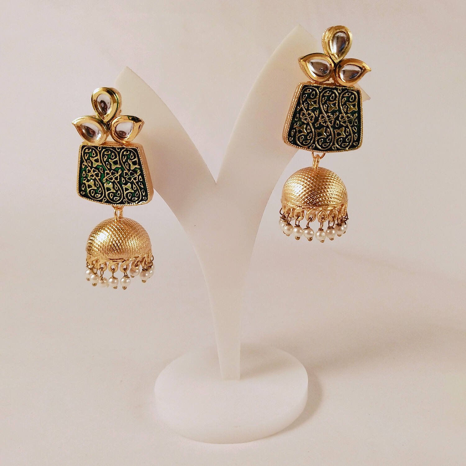 bridal-dome-shaped-earrings - ShaadiWish