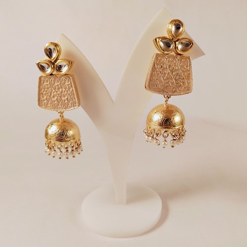 Buy Gold Plated Pearl Jhumkas