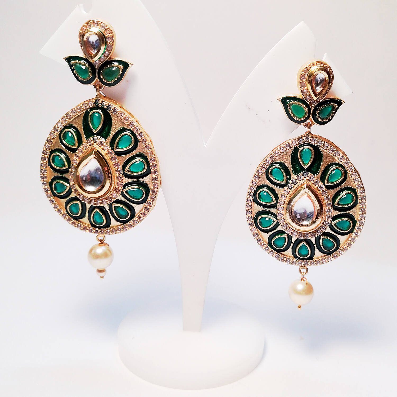 Lovely Beautiful Kundan Jhumki Style Earrings Jewelry Set, Pearls Bollywood  Style Earrings Set, South Indian Earrings, Punjabi Earrings - Etsy