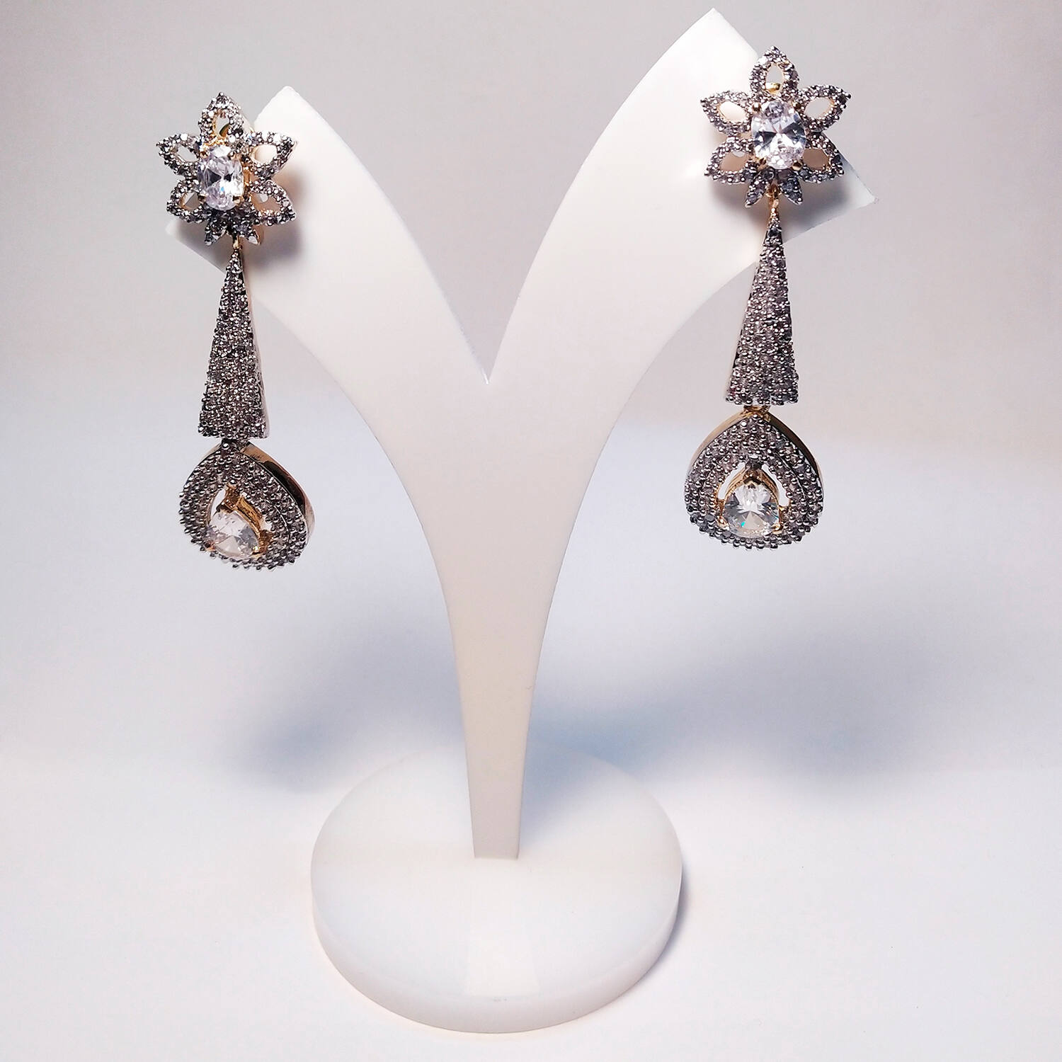 Multi Shape Stone Chandelier Drop Earrings | Express