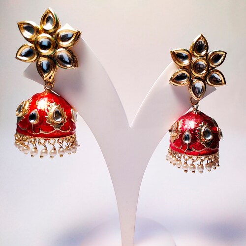 Buy Red Jhumkis