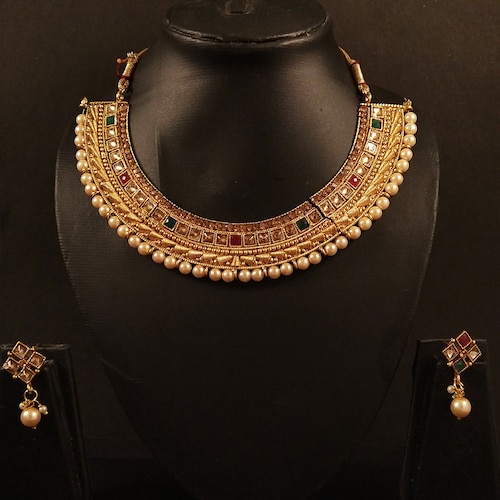 Buy Multicolour Stone Studded Set