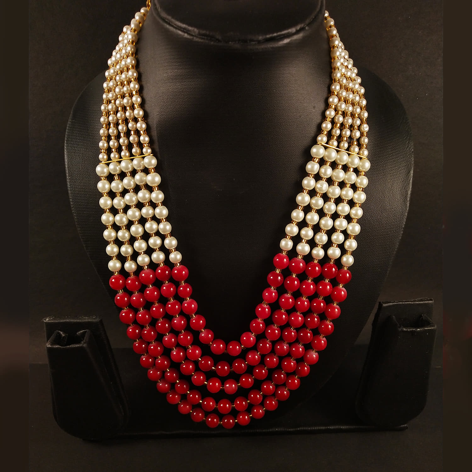 Red And White Beaded Groom Mala at Rs 230/piece | Men Accessories in Delhi  | ID: 25213833091