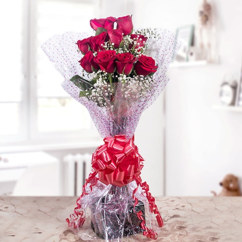 Buy Bouquet of 10 Red Roses