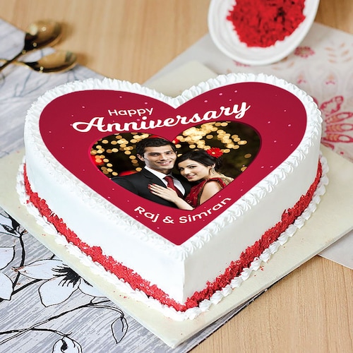 Buy Luscious Heart Shape Red Velvet Cake
