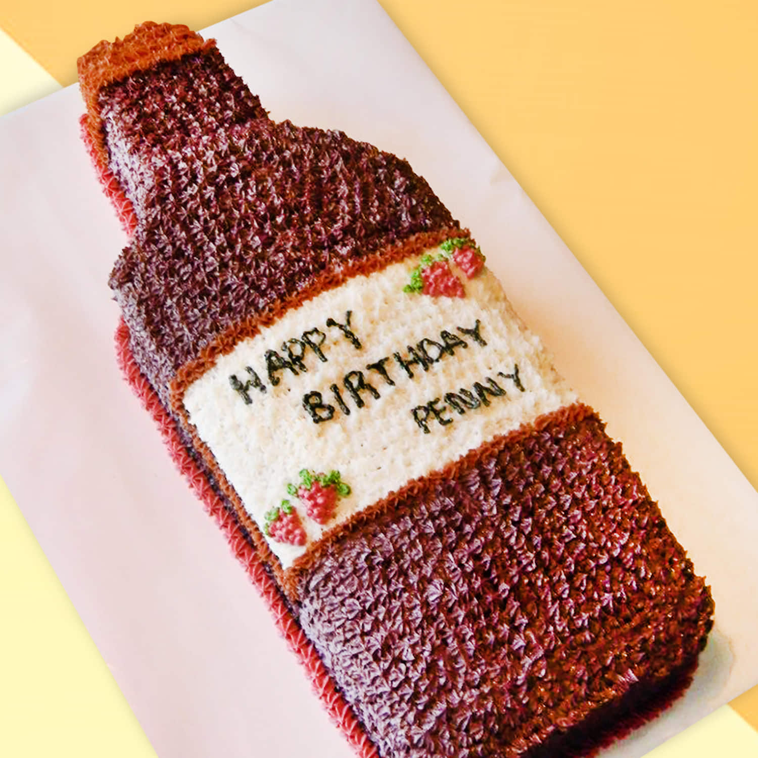 cake and clothes: wine bottle cake
