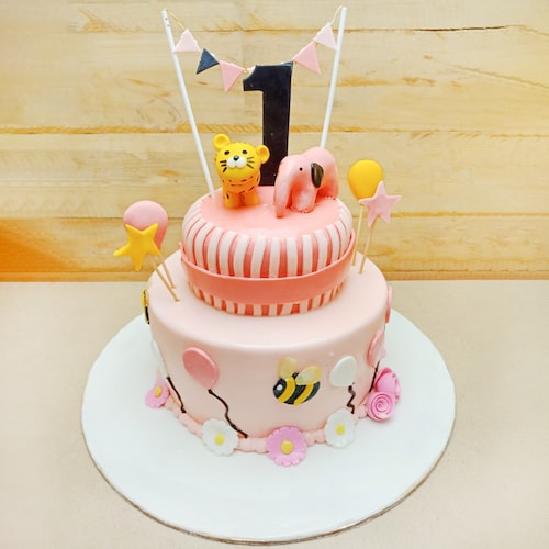 Buy Cute Pink First Birthday Cake
