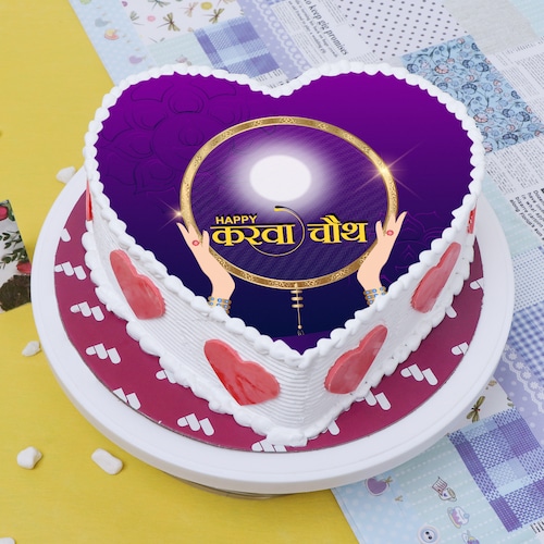Buy Heart Shape Karwa Chauth Cake
