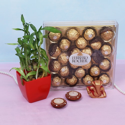 Buy Ferrero chocolates with Ganesha & Plant