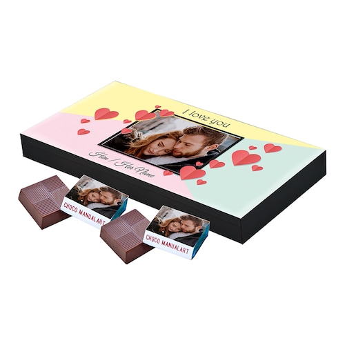 Buy Romantic Gift With Personalized Photo Chocolate 18pcs Box