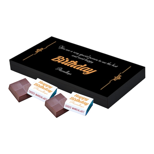Buy Happy Birthday Gift With Personalized Chocolates 18pcs Box