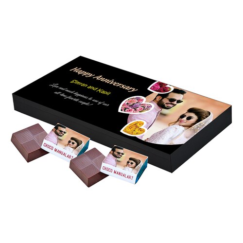 Buy Perfect Anniversary Treat Of Personalized Chocolates With 18pcs