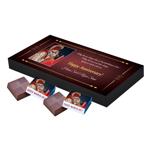 Buy Fanciful Anniversary Treat Of Personalized Chocolates With 18pcs