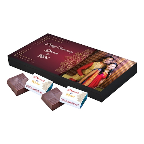 Buy Delectable Personalised Anniversary Chocolate Box With Photo 18pcs