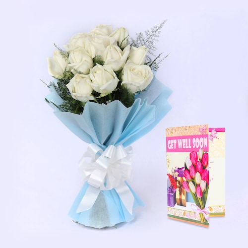 Buy White Mystic Roses Combo