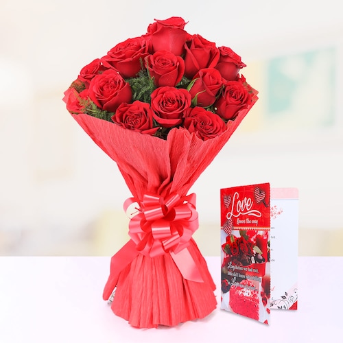 Buy Charming Velvety Red Roses