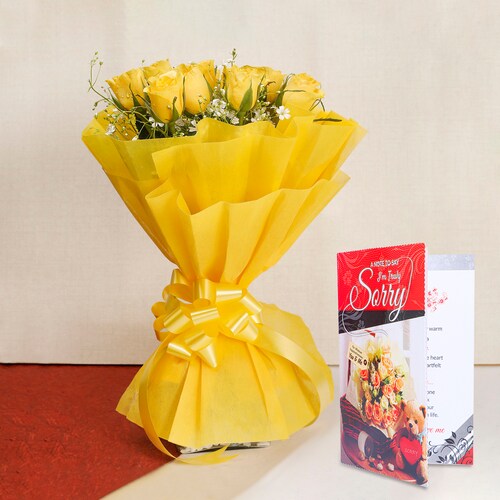 Buy Brightfull Yellow Roses Combo
