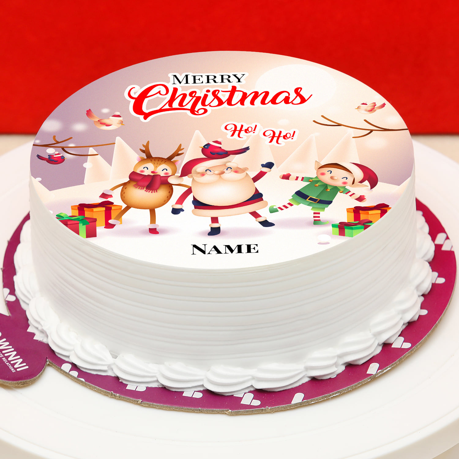 Christmas Wreath Personalised CAKE TOPPER - A Beautiful Sign