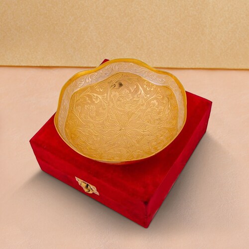 Buy Silver and Gold Plated Curve Shape Bowl
