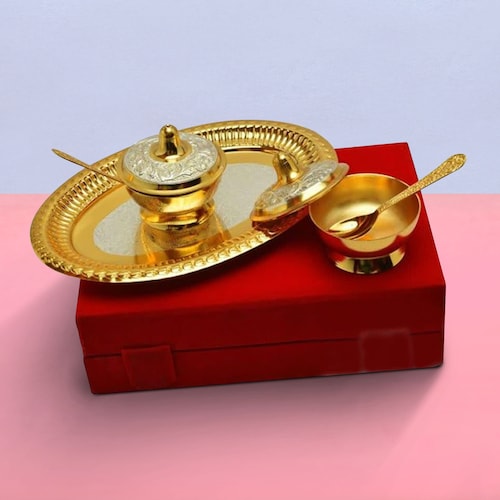Buy Silver and Gold Plated Brass Set