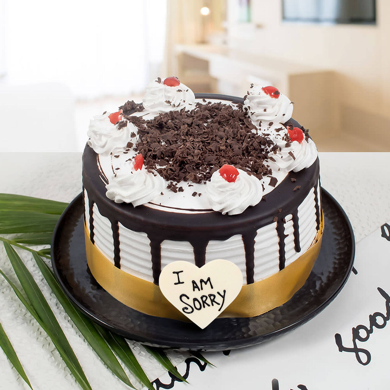 80 Rose Garden Sorry Gifts | Apology Blackforest Cake with Sorry Message  500g For Your Loved Ones | Effortlessly Convey Regret Nextday Delivery -