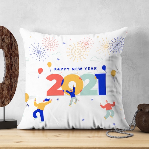 Buy Personalised Happy New Year Wishes Cushion
