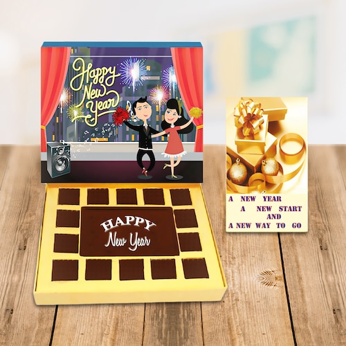 Buy Happy New Year Theme Dark Chocolates Bar