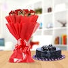 Buy Red Roses With Choco Truffle Cake
