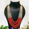 Buy White Red Five Layered Beaded Necklace