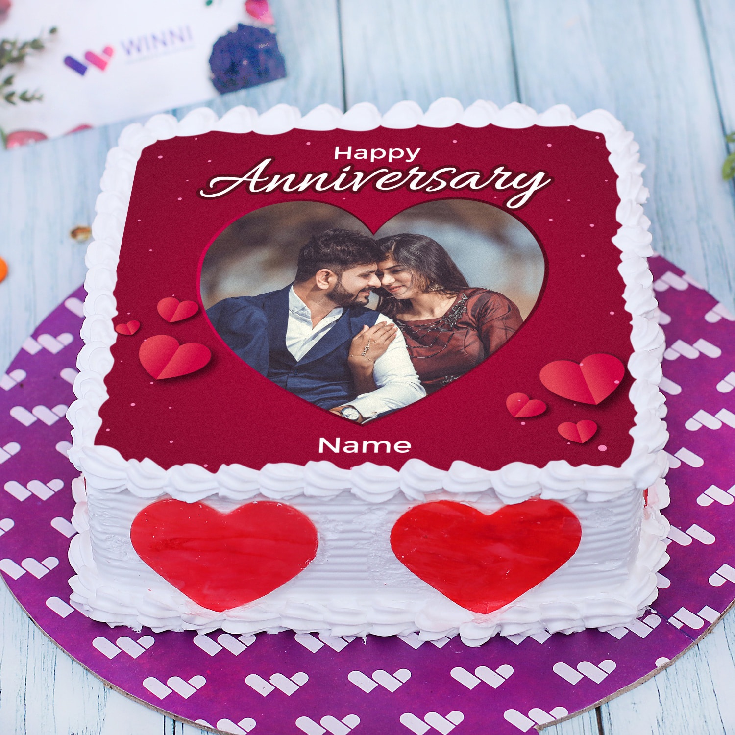 Magic Cake Shop - Red Heart Wedding Anniversary Cake | Facebook