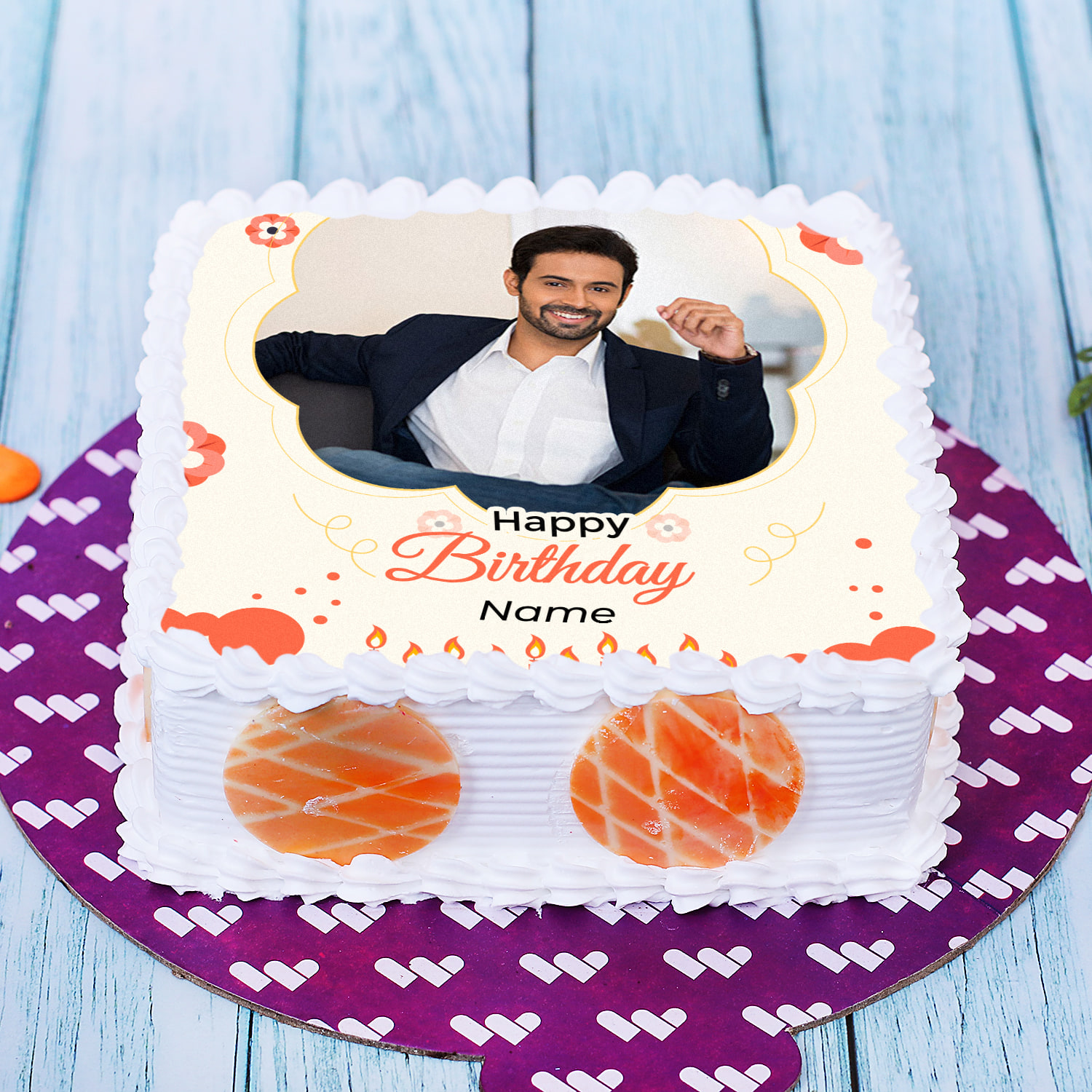 Birthday cake with name and photo editor online free