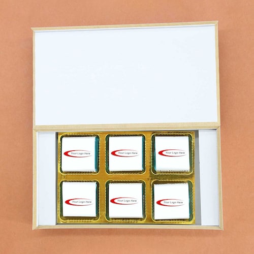 Buy Personalised Logo Valentine Chocolate Box of 6 Pcs