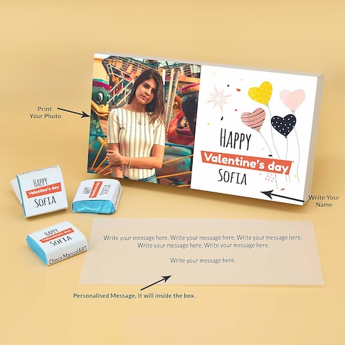 Buy Valentines Day Personalised Photo Chocolate Box of 6 Pcs